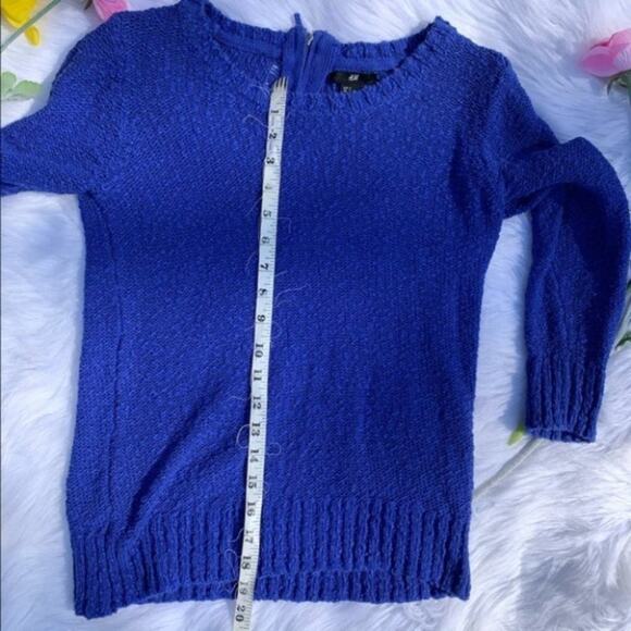 H&M Royal Blue Knit Zip Sweater Size Small Knitted - Picture 3 of 7